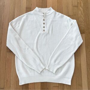 Vintage L.L. Bean Sweater Made In USA Knit Large 100 Percent Cotton Off White